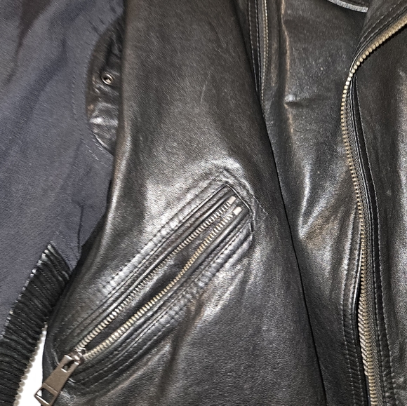 BURBERRY BRIT Leather Ballistic Motorcycle Jacket Size Large - Picture 12 of 15
